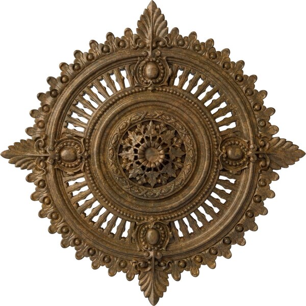 Ekena Millwork Haylynn Ceiling Medallion (Fits Canopies up to 1 1/4"), 29 1/8"OD x 1 1/4"ID x 4"P, Rubbed Bronze CM29HYRZS - main